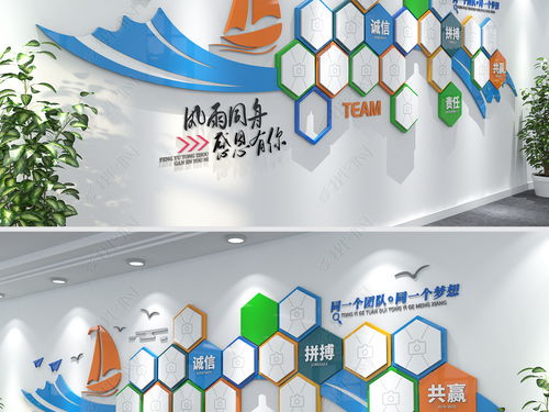 揚帆起航 創(chuàng)意藍色帆船主題企業(yè)文化墻，打造活力員工風(fēng)采展示空間